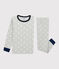 Pijama con estampado de estrellas de niño de algodón gris BELUGA/blanco MARSHMALLOW