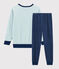 Pijama con dibujo de yeti de terciopelo de niño pequeño azul MEDIEVAL/blanco MULTICO