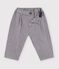 Pantal&oacute;n liso de franela para beb&eacute; gris