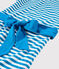 Vestido de lino de rayas de mujer azul MYKONOS/blanco MARSHMALLOW