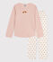 Pijama de algodón para niña rosa SALINE/blanco MULTICO