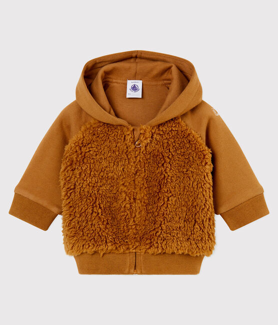 Sudadera con capucha para bebé niño sherpa marron BRINDILLE