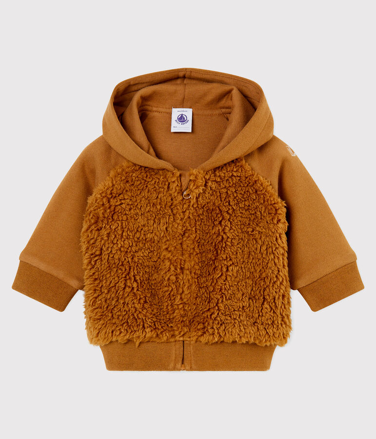 Sudadera con capucha para beb&eacute; ni&ntilde;o sherpa marron