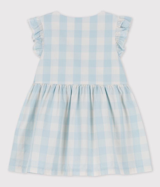 Vestido de popelina de Vichy para beb&eacute; BOLDAIR/blanco