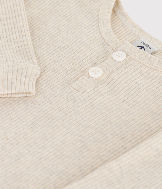 Camiseta de manga larga de punto calado de bebé beige MONTELIMAR CHINE