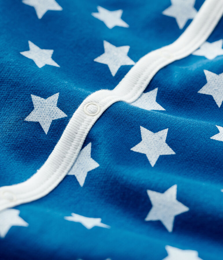 Pelele de beb&eacute; con estampado de estrellas de mulet&oacute;n de algod&oacute;n org&aacute;nico azul/blanco