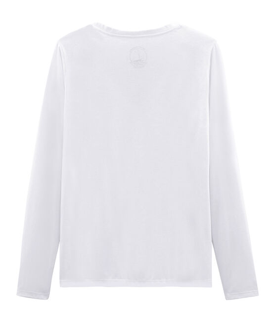 Camiseta manga larga de algodón sea island para mujer blanco ECUME