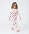 Pijama de punto con estampado de corazones para ni&ntilde;a blanco/rojo