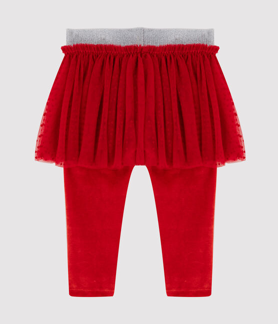 «Legging» para bebé con falda de tul rojo TERKUIT