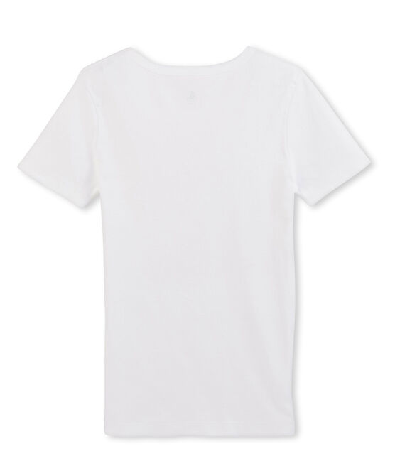 Camiseta manga corta de cuello pico para hombre blanco ECUME