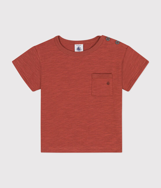 Camiseta de manga corta de punto flameado para bebé marron FAMEUX