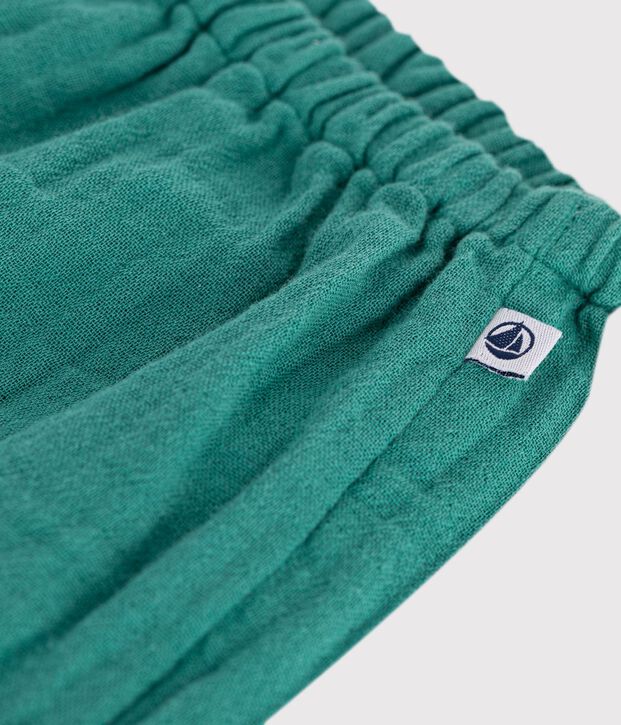 Pantal&oacute;n liso de algod&oacute;n para beb&eacute; verde
