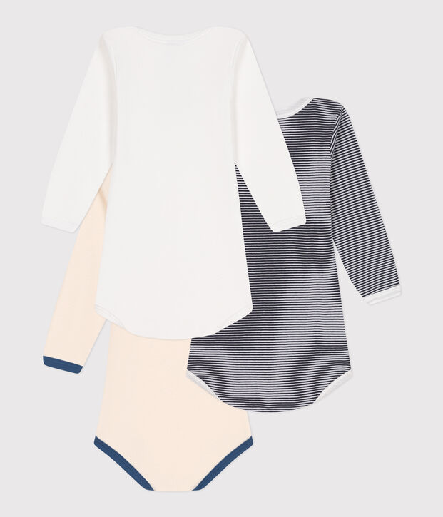 Juego de 3 bodys de algod&oacute;n de manga larga para beb&eacute; multicolor