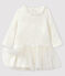 Vestido de manga larga para bebé niña blanco MARSHMALLOW