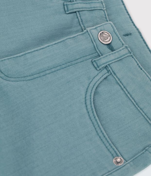 Shorts de tejido vaquero para ni&ntilde;a verde