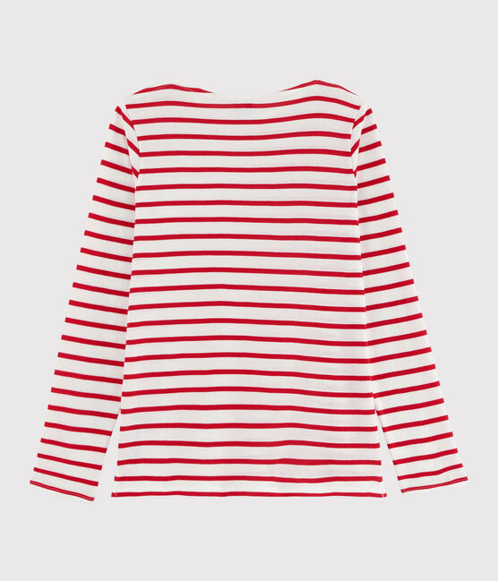 Camiseta marinera para niña y niño blanco MARSHMALLOW/rojo PEPS
