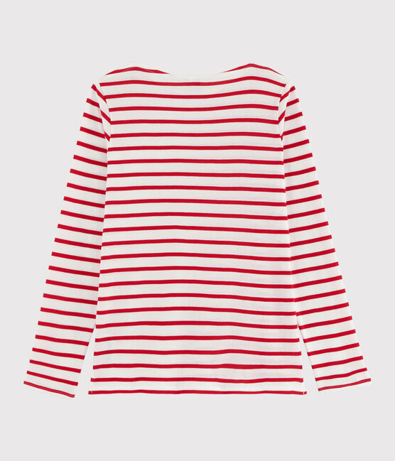 Camiseta marinera para niña y niño blanco MARSHMALLOW/rojo PEPS