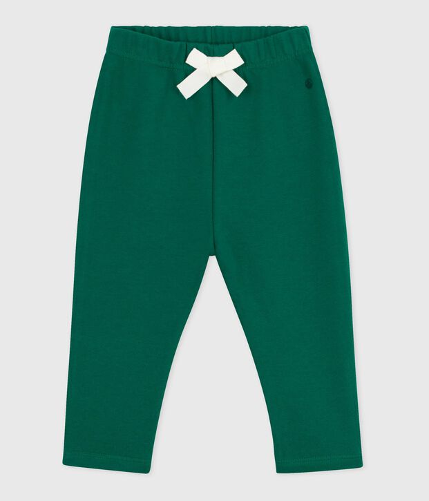 Pantal&oacute;n liso de algod&oacute;n para beb&eacute; verde