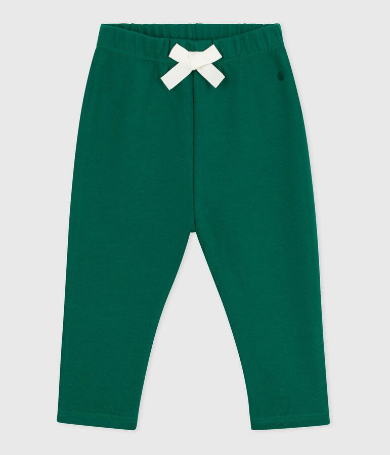 Pantal&oacute;n liso de algod&oacute;n para beb&eacute; verde