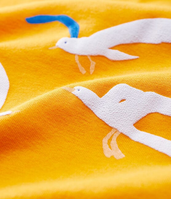 Camiseta de manga corta de algodón para bebé niño. amarillo TEHONI