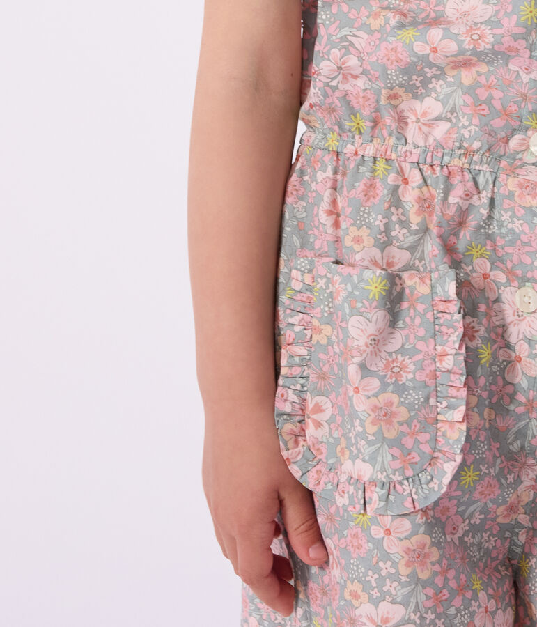 Mono corto infantil de algod&oacute;n azul/multicolor