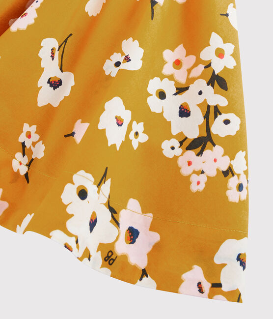 Falda de popelina para niña amarillo BOUDOR/ MULTICO