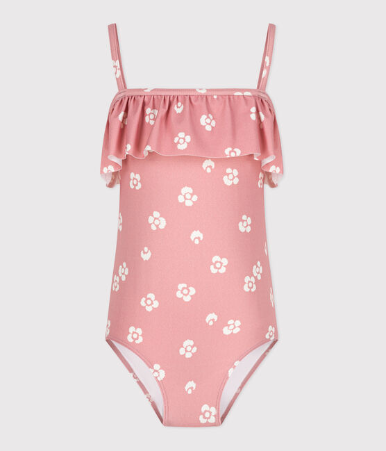 Bañador infantil con flores rosa CHARME/blanco MARSHMALLOW