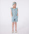 Mono infantil sin mangas de algodón con flores azul PAUL/blanco MARSHMALLOW