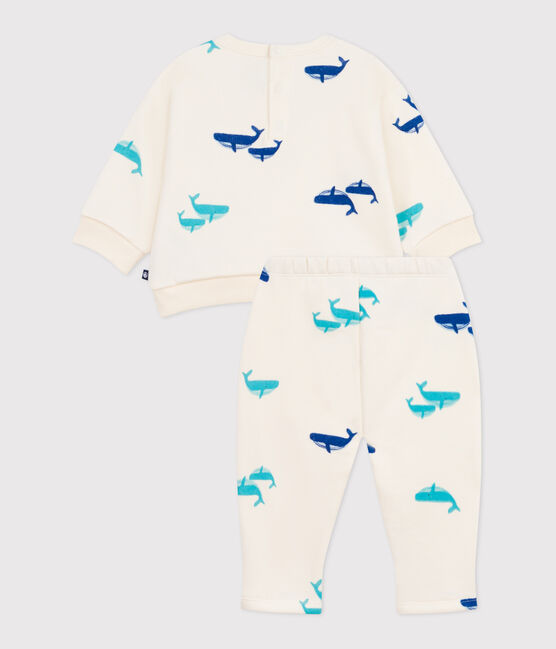 Conjunto de sudadera y pantalón para bebé de algodón con estampado de ballena MILK/ MULTICO