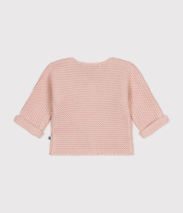 C&aacute;rdigan de punto bobo para beb&eacute; rosa
