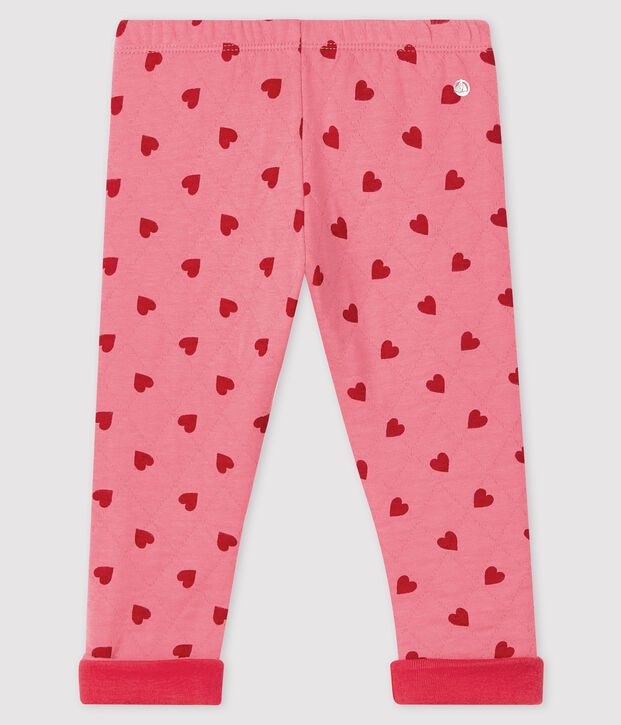 Pantal&oacute;n con motivo para beb&eacute; ni&ntilde;a rosa/rojo