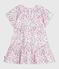 Vestido infantil de algodón estampado de manga corta blanco MARSHMALLOW/blanco MULTICO