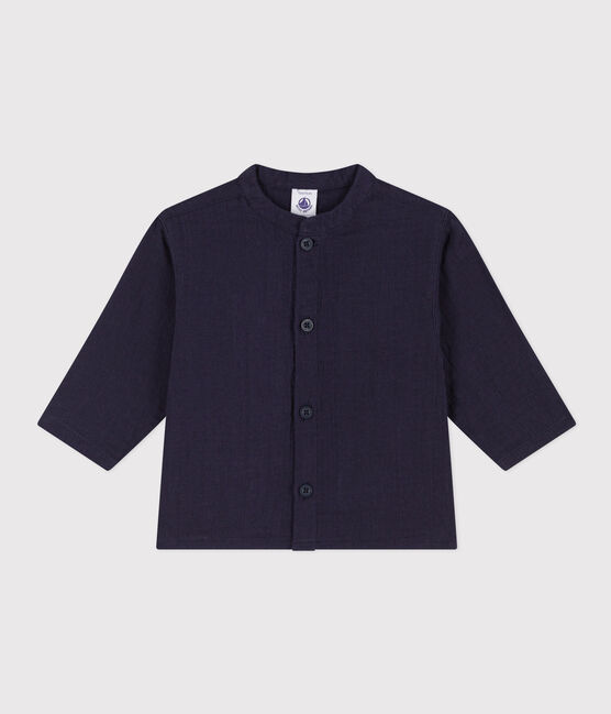 Camisa de gasa de algodón de bebé azul SMOKING