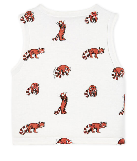 Chaleco sin mangas reversible de punto con forro para bebé niño blanco MARSHMALLOW/ MULTICO CN