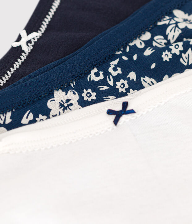 Juego de 3 braguitas de algod&oacute;n con flor para ni&ntilde;a multicolor