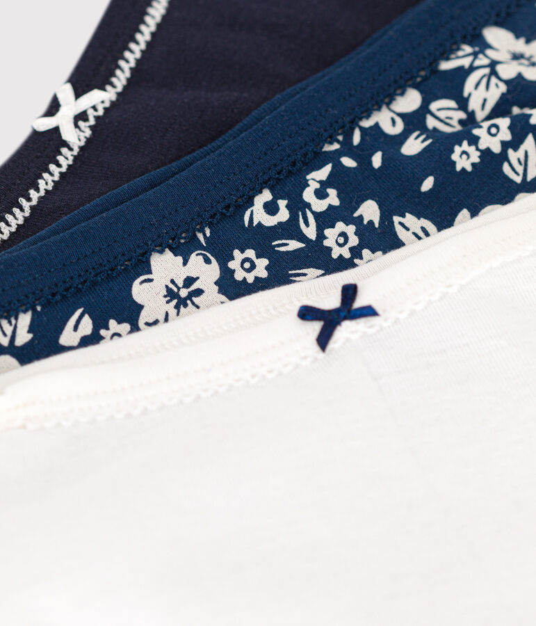 Juego de 3 braguitas de algod&oacute;n con flor para ni&ntilde;a multicolor