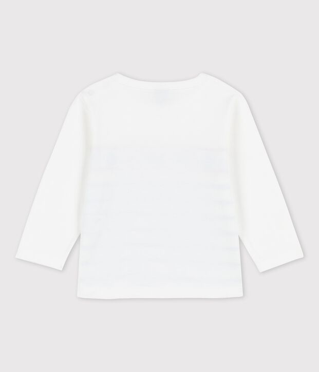Camiseta de manga larga de jersey para beb&eacute; blanco/azul
