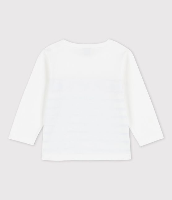 Camiseta de manga larga de jersey para bebé blanco MARSHMALLOW/azul BRASIER