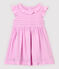 Vestido de manga corta de crepé de bebé niña rosa BOHEME