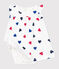 Vestido de algodón de manga corta con body integrado y corazón para bebé blanco MARSHMALLOW/blanco MULTICO