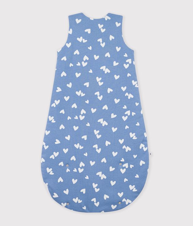 Saco para beb&eacute; de algod&oacute;n con estampado de corazones TOG 2,5 azul/blanco