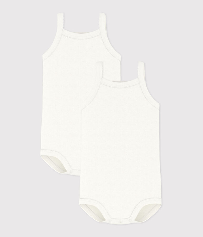 Juego de 2 bodis con tirantes para beb&eacute; ni&ntilde;a multicolor