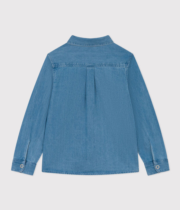 Camisa vaquera ligera para ni&ntilde;o azul