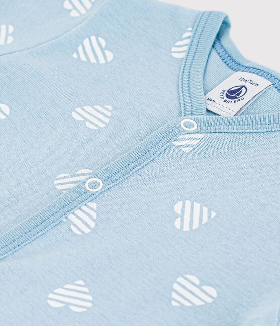 Mono corto de algodón con estampado de corazones para bebé MIMI/ MARSHMALLOW