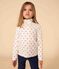 Prenda de cuello de cisne con estampado de flores de algodón de niña blanco MARSHMALLOW/blanco MULTICO