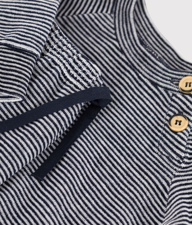 Conjunto de 2 piezas de beb&eacute; de terciopelo de algod&oacute;n azul/blanco