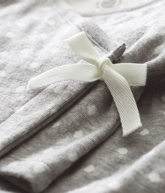 Conjunto para bebé niña en túbico Jacquard gris SUBWAY/blanco MULTICO
