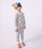 Pijama infantil tipo disfraz de algod&oacute;n con estampado de flores blanco/multicolor