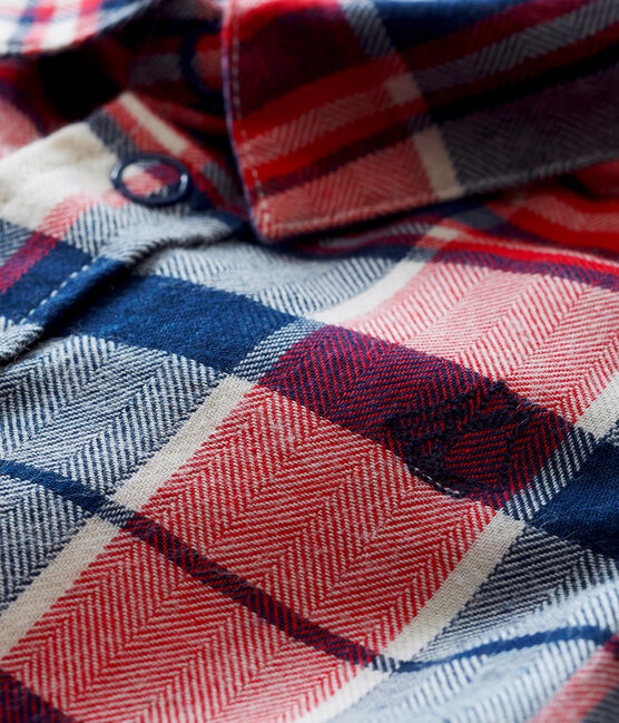 Camisa a cuadros para bebé niño azul SMOKING/blanco MULTICO