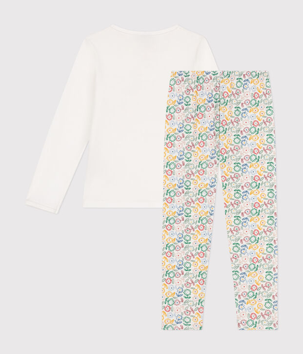 Pijama infantil de algod&oacute;n blanco/multicolor